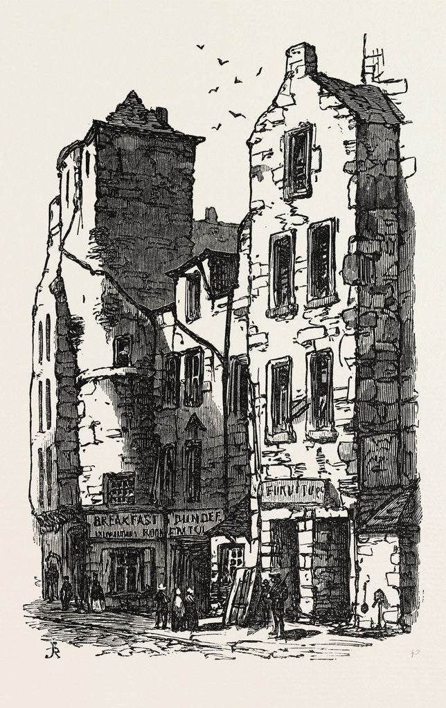 Detail of The British Association at Dundee: Old Houses, Fish Street, UK, 1867 by Anonymous