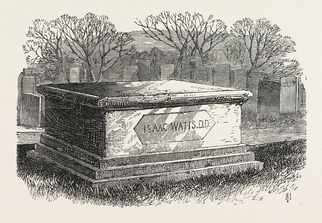Detail of Old Tombs in Bunhill Fields Cemetery: Dr. Isaac Watts's Tomb, 1869 by Anonymous