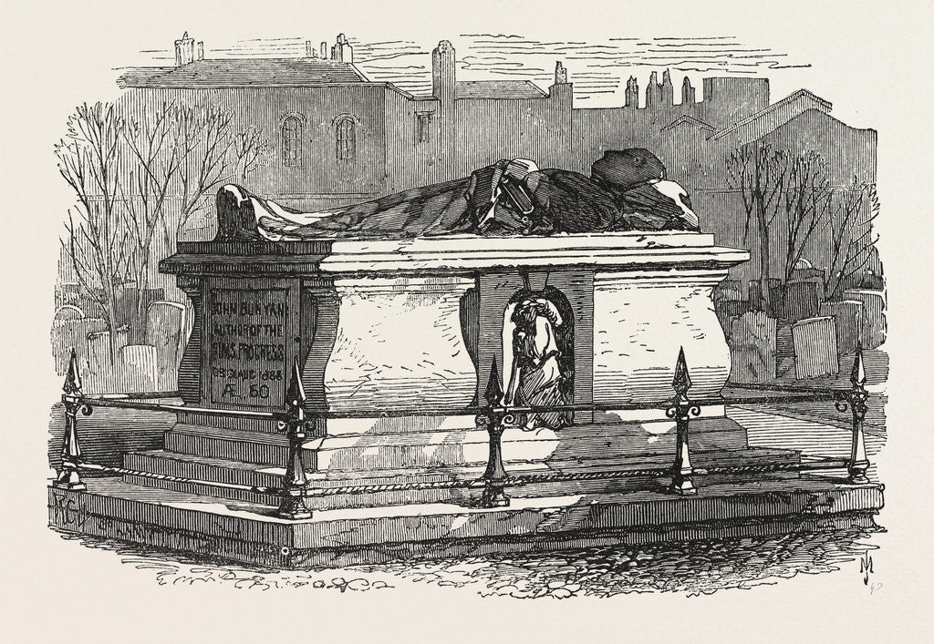 Detail of Old Tombs in Bunhill Fields Cemetery: John Bunyan's Tomb, 1869 by Anonymous