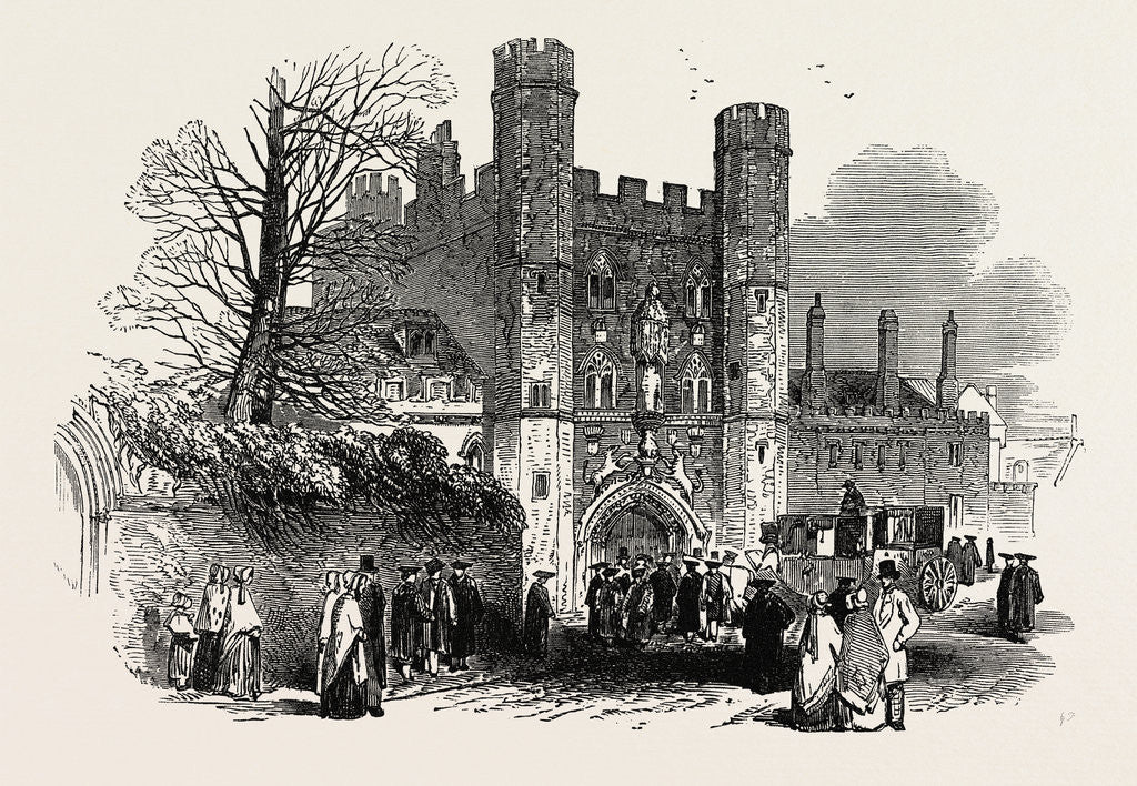Detail of The Cambridge Chancellorship Election: Gateway of St. John's College, UK, 1847 by Anonymous