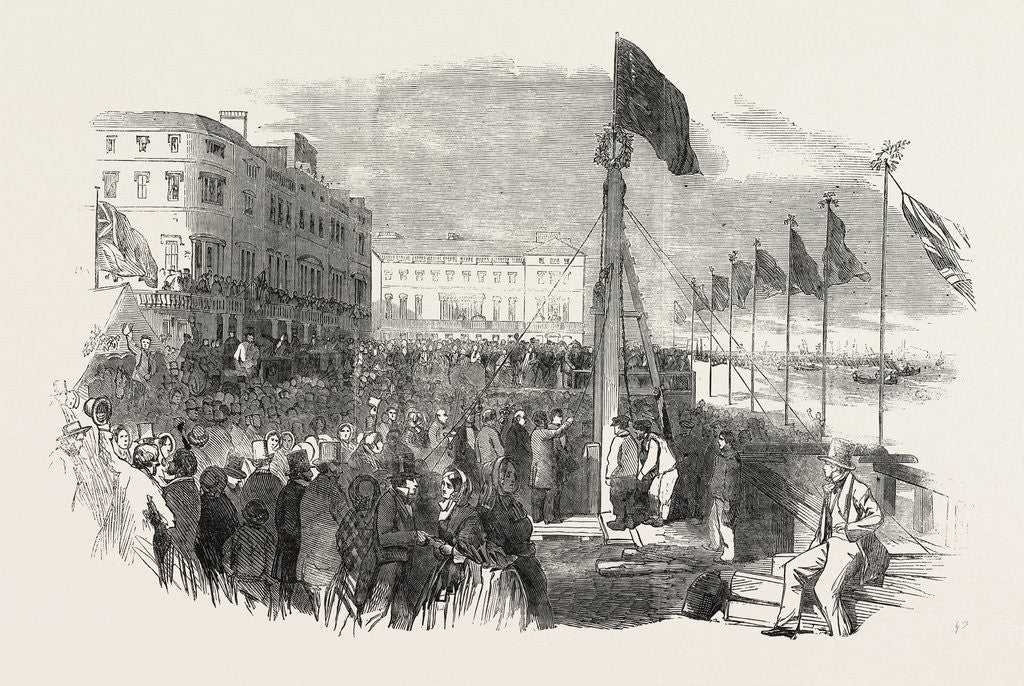 Detail of Ceremony of Driving the First Pile of the Wellington Pier, at Great Yarmouth, UK, 1853 by Anonymous