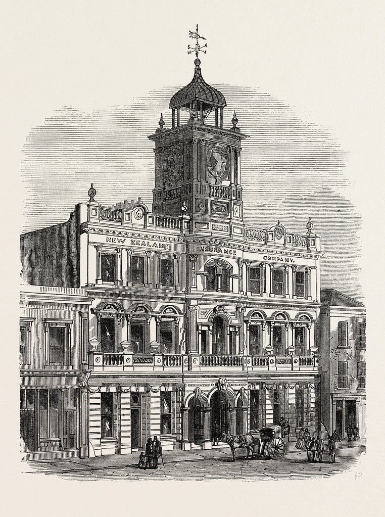 Detail of New Zealand Insurance Office, Queen Street, Auckland, 1873 by Anonymous