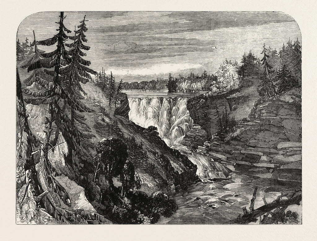 Detail of The Canadian Red River Exploring Expedition: Kakabika (or Grand) Falls, Kaminitiquia River, Lake Superior, 1858 by Anonymous