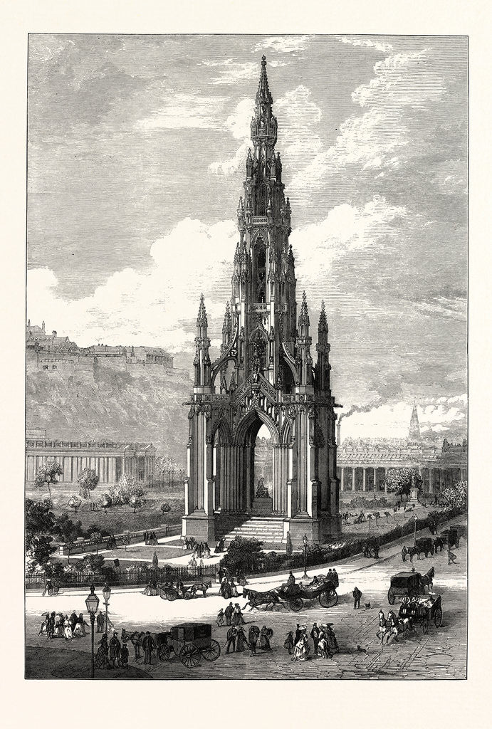 Detail of The Scott Monument, Edinburgh, Scotland, UK, 1871 by Anonymous