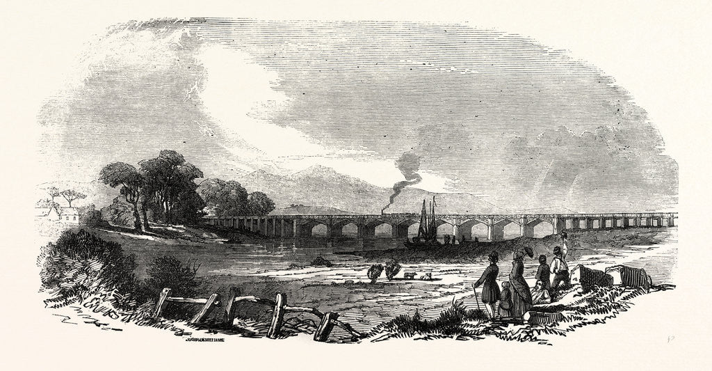 Detail of The Caledonian Railway: The Esk Viaduct, Skiddaw in the Distance, UK, 1847 by Anonymous