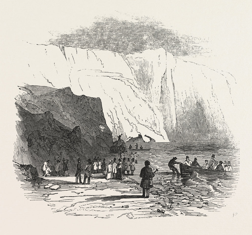 Detail of Meeting of the British Association at Southampton, Alum Bay, Isle of Wight, the Geologists Landing, 1846 by Anonymous