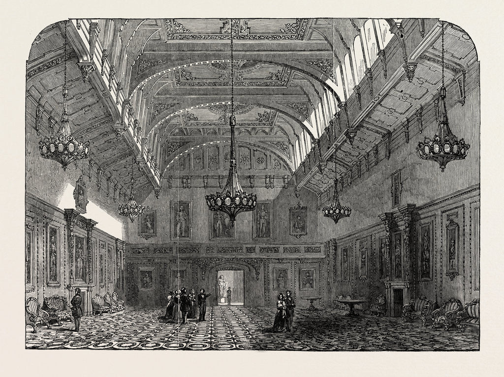 Detail of The Return of the Court to Windsor Castle: the Waterloo Chamber by Anonymous