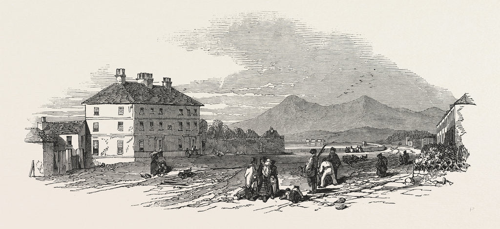 Detail of The Village of Dundrum. Mourn Mountains in the Distance. 1846 by Anonymous