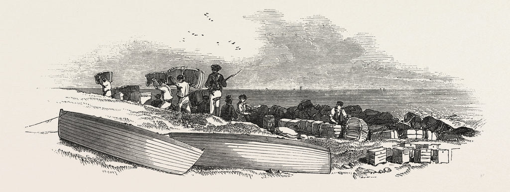 Detail of Removal of the Ship's Stores from the Landing Place to the Coast Guard Station, 1846 by Anonymous