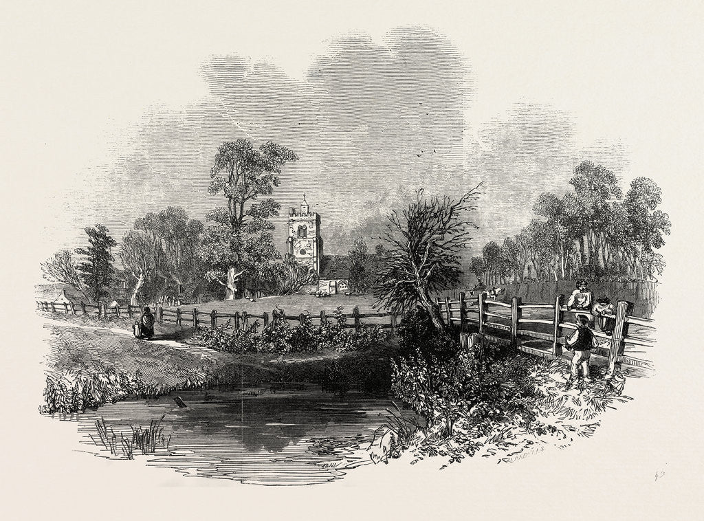 Detail of Hatfield Church, from the London Road, 1846 by Anonymous
