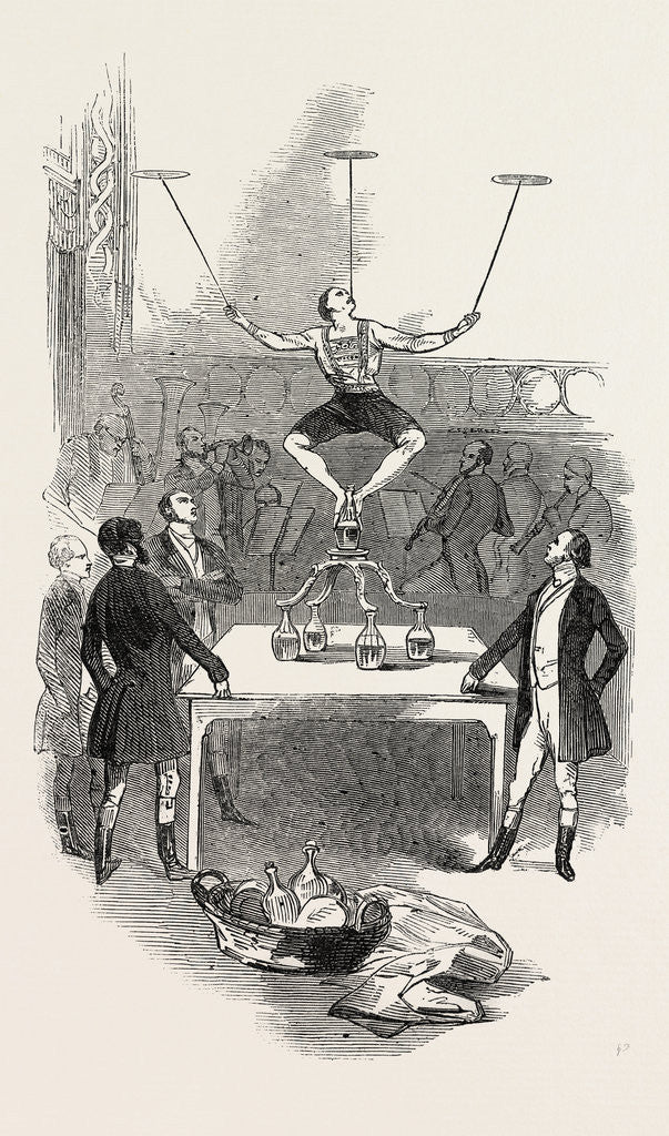 Detail of The Great Dutch Equilibrist's Bottle Feat, at Astley's, 1846 by Anonymous