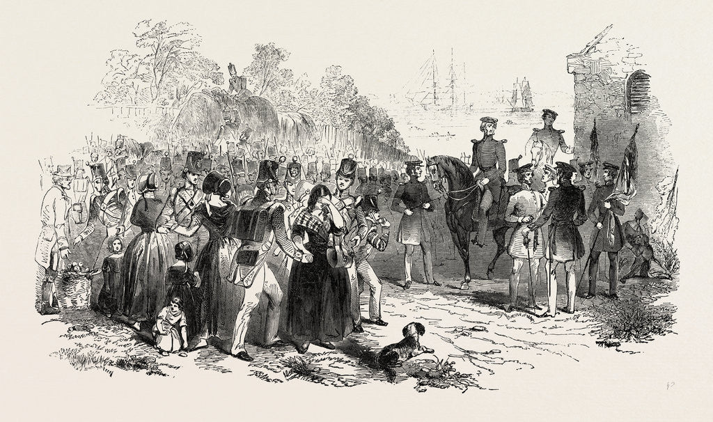 Detail of Embarkation of Troops at Gravesend, for Foreign Service: The Parting. UK, 1846 by Anonymous