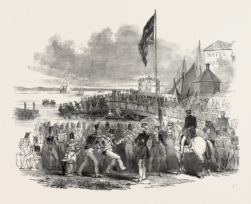 Detail of Embarkation of Troops at Gravesend, for Foreign Service: Preparing to Embark. UK, 1846 by Anonymous