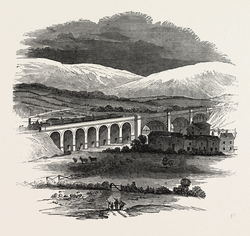 Detail of Opening of the Lancaster and Carlisle Railway: Bridge Over the Lune, from the Churchyard, Lancaster, UK, 1846 by Anonymous