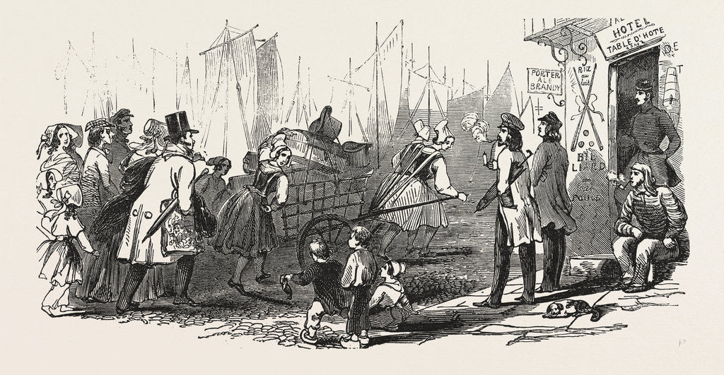 Detail of The End of the Season, 1846, Off to Paris: Luggage Porters by Anonymous