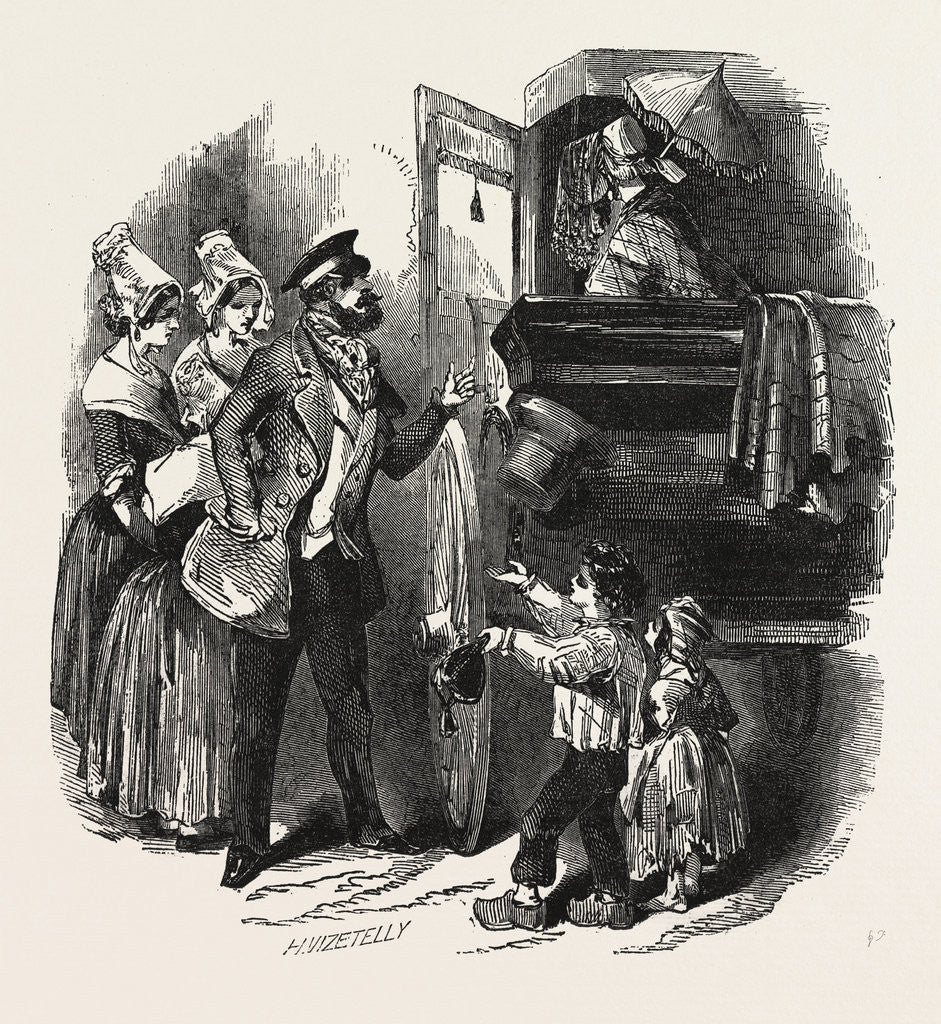 Detail of The End of the Season, 1846, Off to Paris: Courier and Travelling Carriage by Anonymous