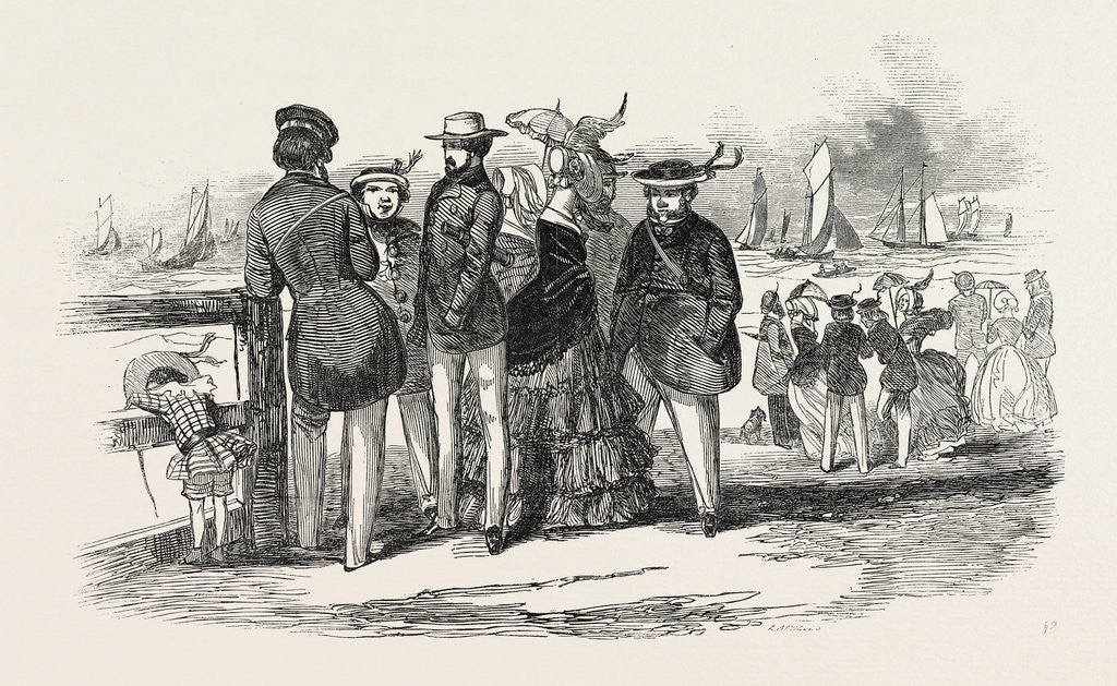 Detail of Yachting in the Isle of Wight: Group of Yachtsmen, 1846 by Anonymous