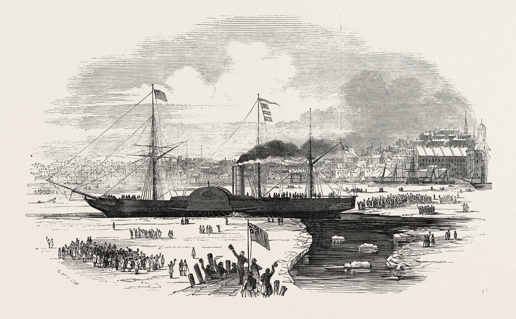 Detail of The Britannia Steamship Leaving Boston, U.S., 1847 by Anonymous