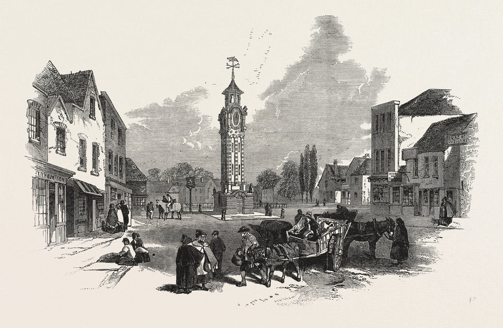 Detail of The New Clock Tower, at Epsom, UK, 1847 by Anonymous