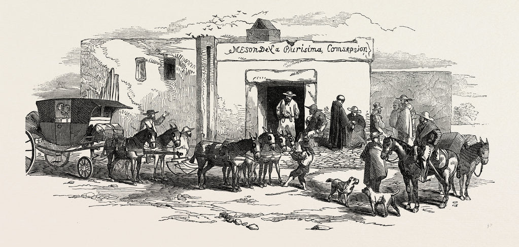 Detail of The War in Mexico: Public House at the Village of Acajete, Between Jalapa and Puebla, 1847 by Anonymous