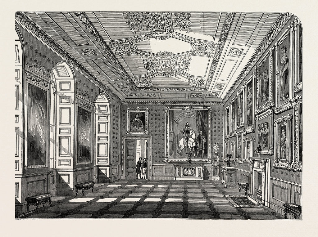 Detail of Return of the Court to Windsor Castle: State Apartments, the Vandyck Room, UK, 1847 by Anonymous