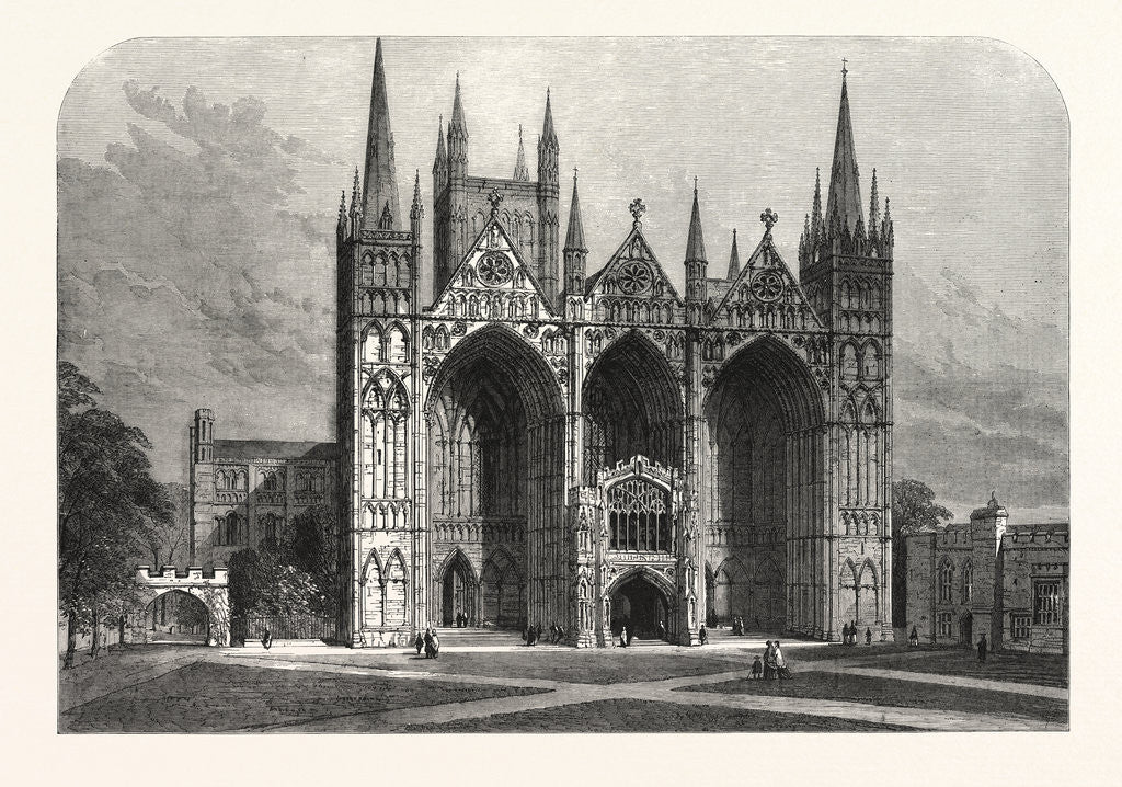 Detail of The Archeological Institute of Great Britain and Ireland at Peterborough: West Front of Peterborough Cathedral, UK, 1861 by Anonymous