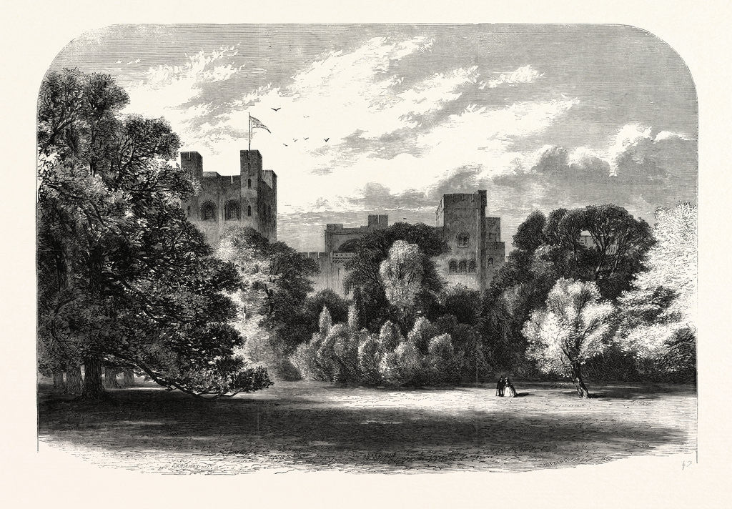 Detail of The Queen's Visit to North Wales. Penrhyn Castle, the Seat of Colonel the Hon. Douglas Pennant, 1859 by Anonymous