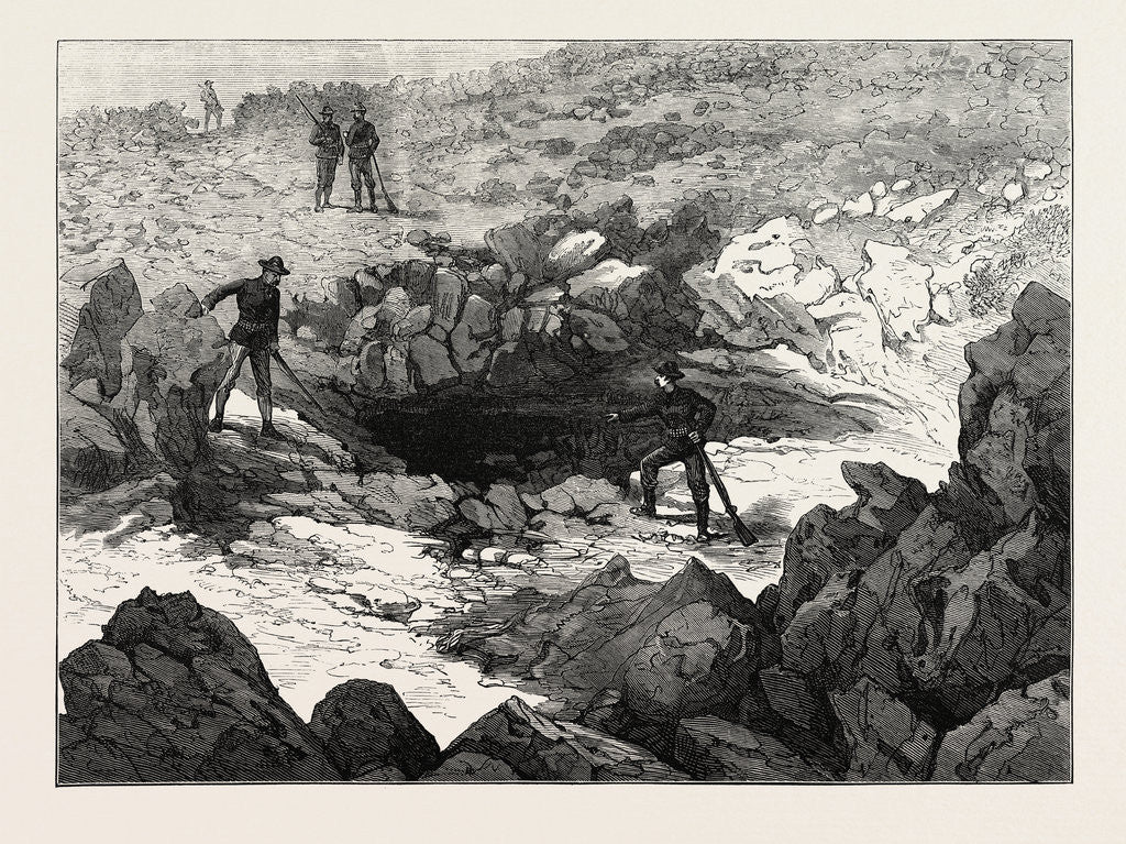 Detail of Entrance to Captain Jack's Cave, 1873 by Anonymous