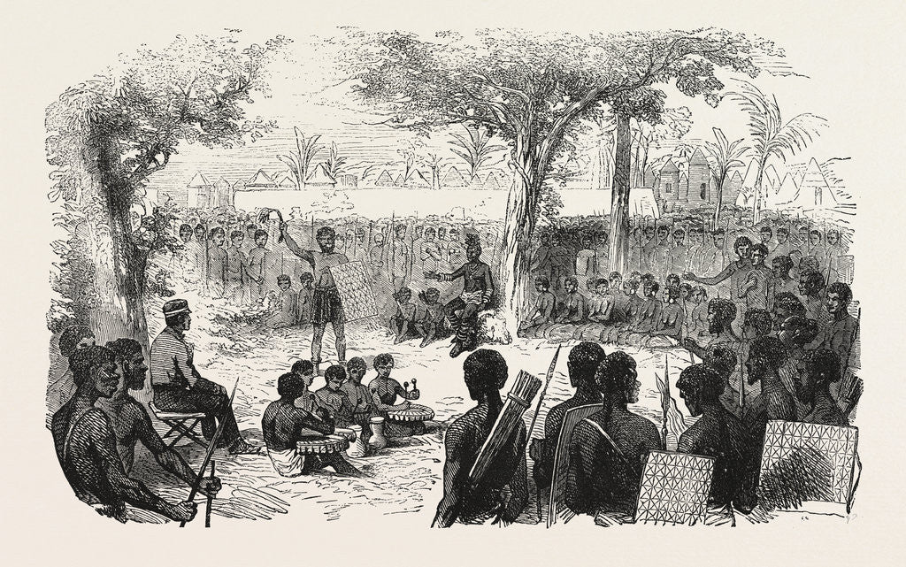 Detail of Dr Livingstone's Missionary Travels and Researchers in South Africa: Reception of the Mission by Shinte 1857 by Anonymous
