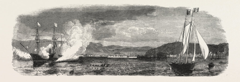 Detail of Cherbourg from the Sea, 1858 by Anonymous