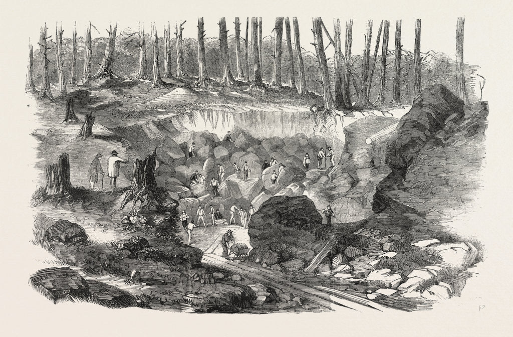 Detail of Copper Mine or Quarry, Near Montreal, Canada, 1860 by Anonymous