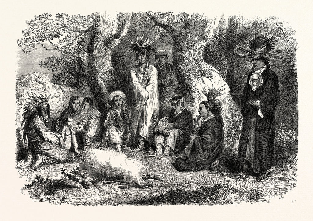 Detail of Embassy of Kickapoo Indians to the Emperor of Mexico, 1865 by Anonymous