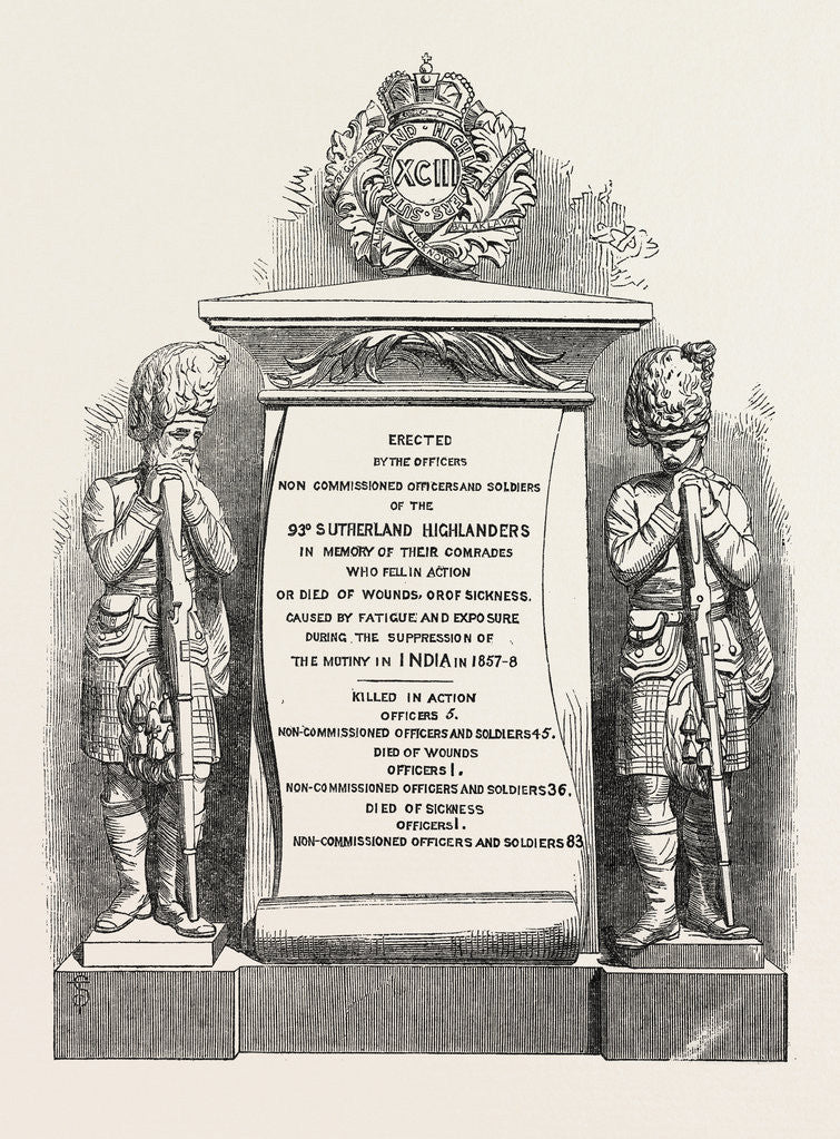 Detail of Monument in St. Giles' S Church, Edinburgh, to the Officers and Men of the 93rd Highlanders Killed in India, 1864 by Anonymous