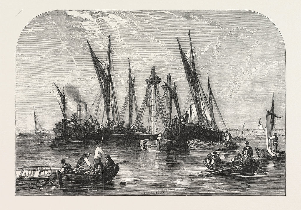 Detail of The Raising of the Barque Samuel, in the Thames, UK, 1855 by Anonymous