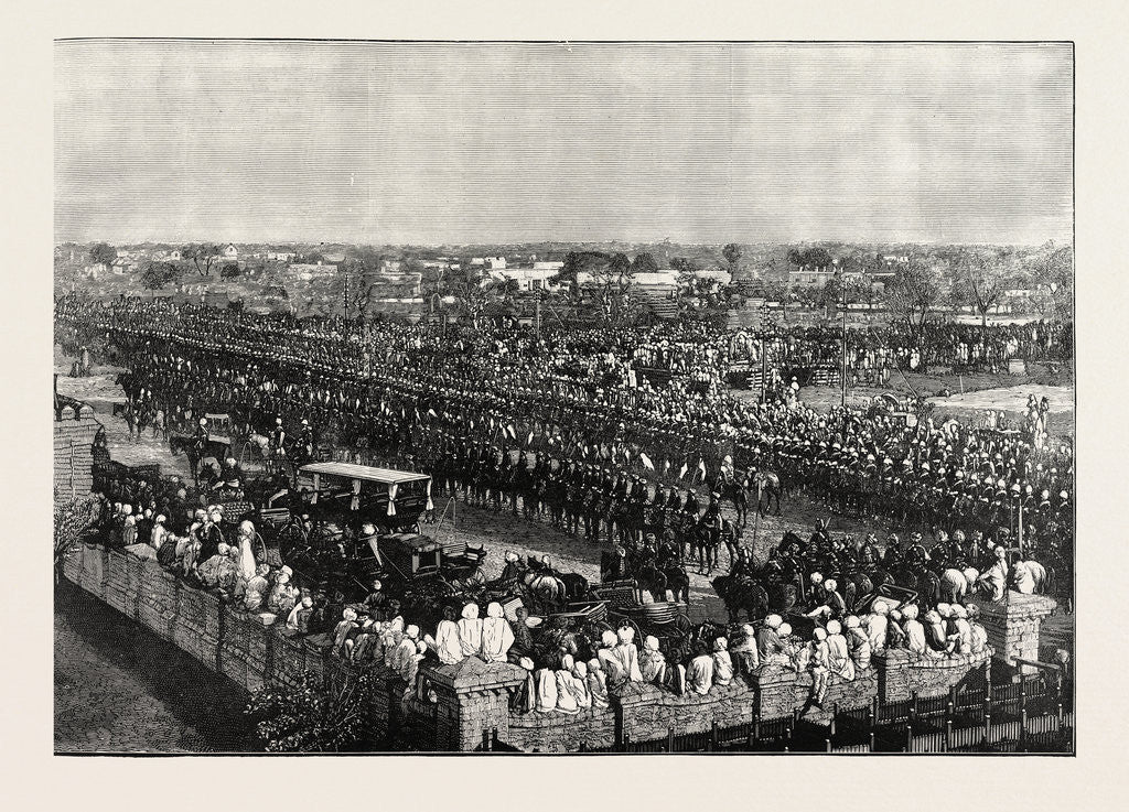 Detail of The Grand Durbar at Rawul Pindi: Arrival of the Viceroy of India, 1885 by Anonymous