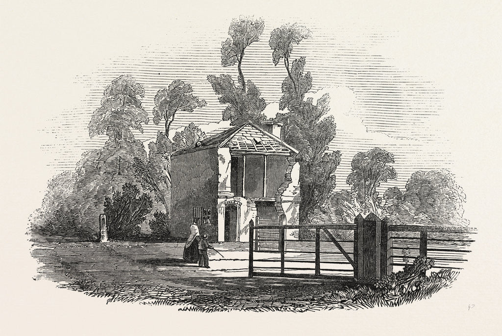 Detail of Toll House, Near Gloucester, Struck Ry Lightning, UK, 1846 by Anonymous