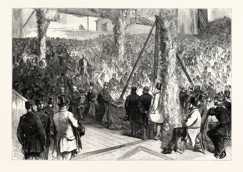 Detail of Laying the Foundation Stone of the Wedgwood Memorial Institute at Burslem: The Right Hon. W.E. Gladstone Delivering the Address, 1863 by Anonymous