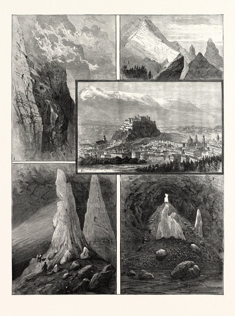 Detail of Salzburg and Its Mountain Scenery by Anonymous