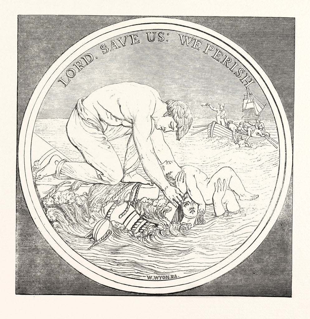 Detail of Mr. Wyon's Design for the Liverpool Shipwreck and Humane Society's Medal by Anonymous