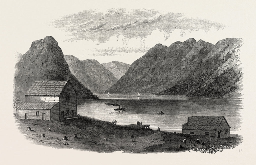 Detail of Sketches from British Columbia: Port Anderson, Anderson Lake, 1864 by Anonymous