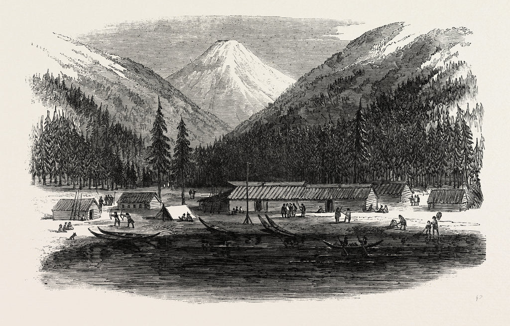 Detail of Sketches from British Columbia: Indian Village, Douglas Lake, 1864 by Anonymous