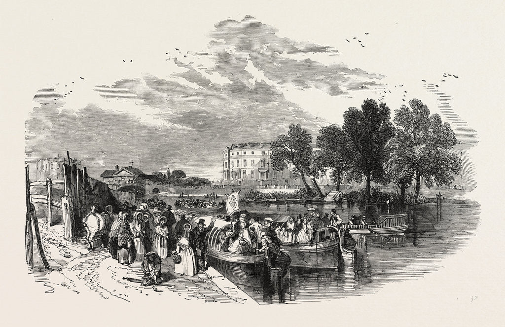 Detail of Pleasure Canal Boats, Sketched at the Paddington Basin, 1849 by Anonymous