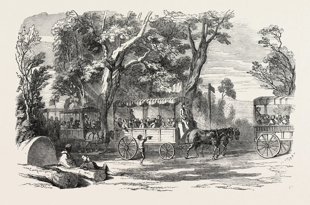 Detail of Pleasure Vans. School Children's Hampton-Court Holiday, 1849 by Anonymous