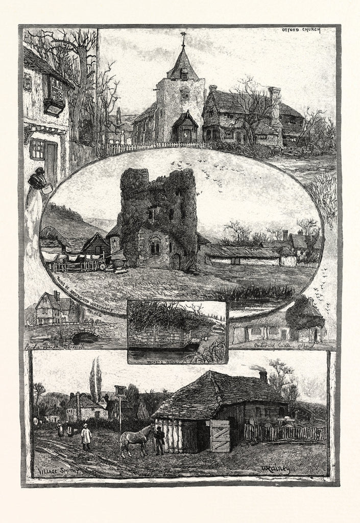 Detail of Rambling Sketches: A Kentish Village: Otford, 1885 by Anonymous