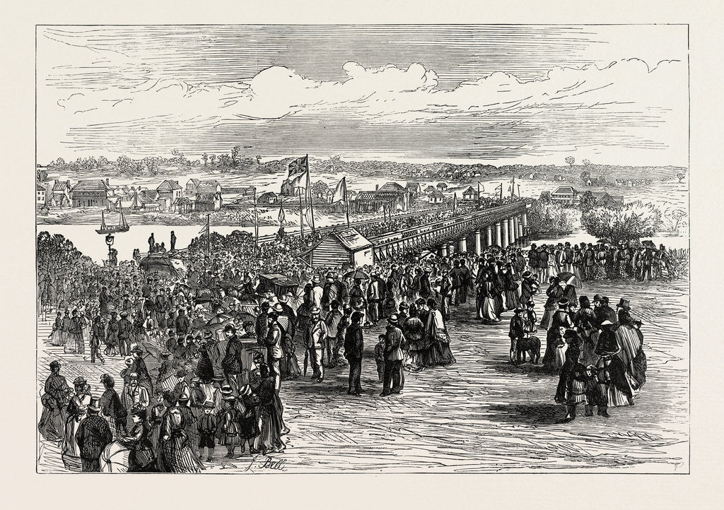 Detail of Opening Victoria Bridge, Queensland, 1874 by Anonymous