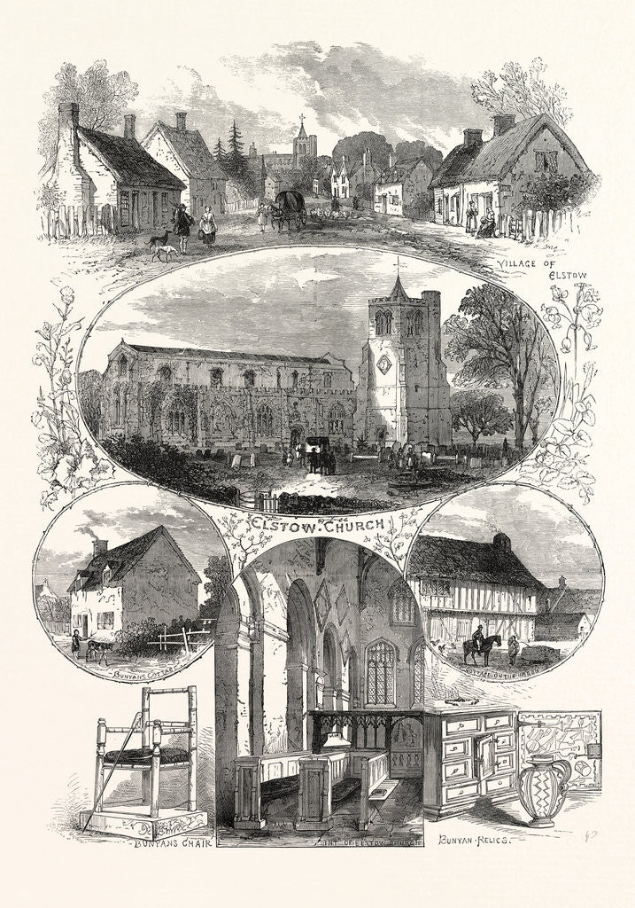 Detail of Elstow: Birthplace and Relics of John Bunyan, 1874 by Anonymous