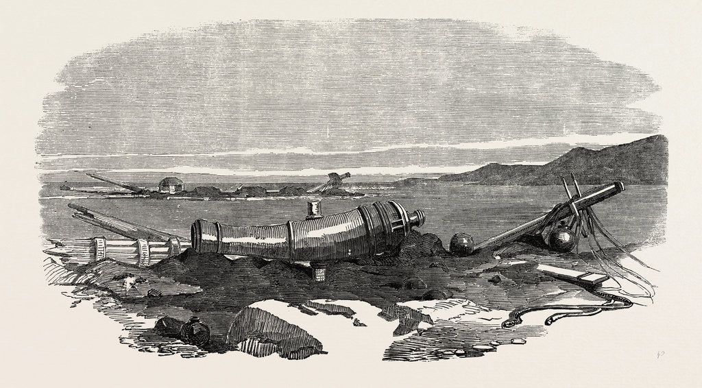 Detail of 24-Pounder Brass Gun, and Remains of Turkish Frigate, at Sinope by Anonymous