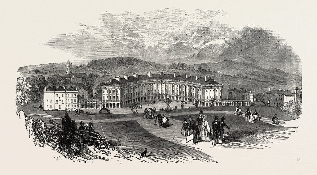 Detail of Buxton, the Crescent, New Baths, 1854 by Anonymous