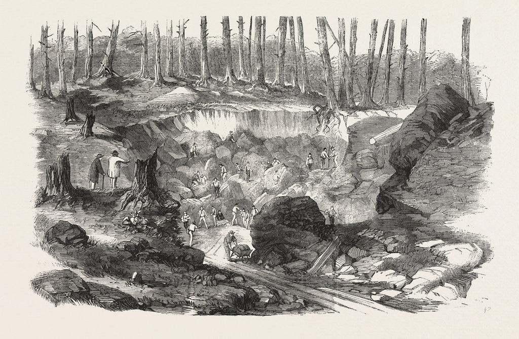 Detail of Copper Mine or Quarry, Near Montreal, Canada, 1860 by Anonymous