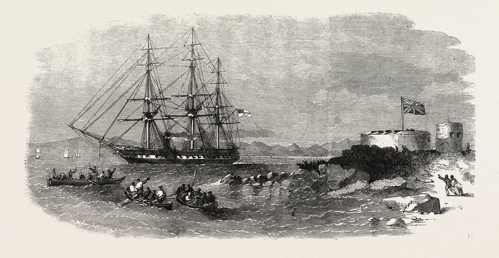 Detail of H.M.S. Euryalus, with Prince Alfred on Board, Entering Simon's Bay. 1860 by Anonymous